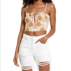 BP. Honeycomb Floral Crop Top